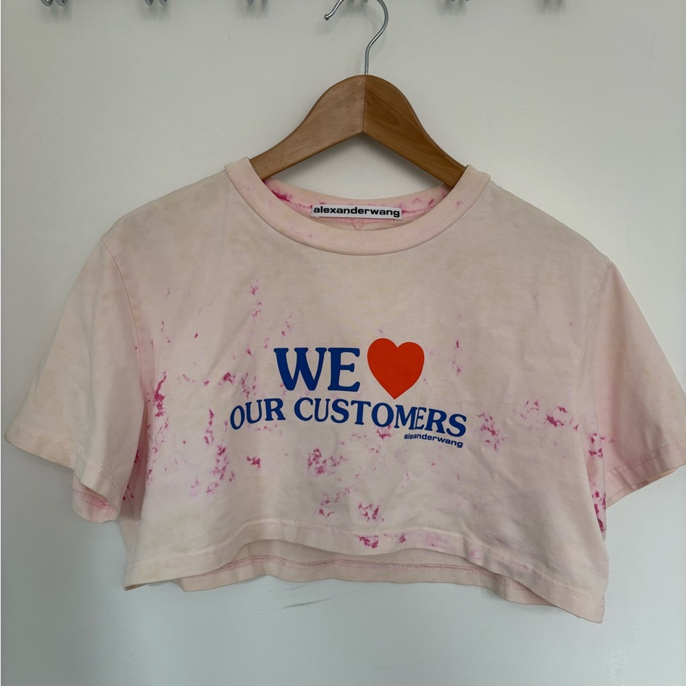 Alexander Wang We Love Our Customers Crop Tee S